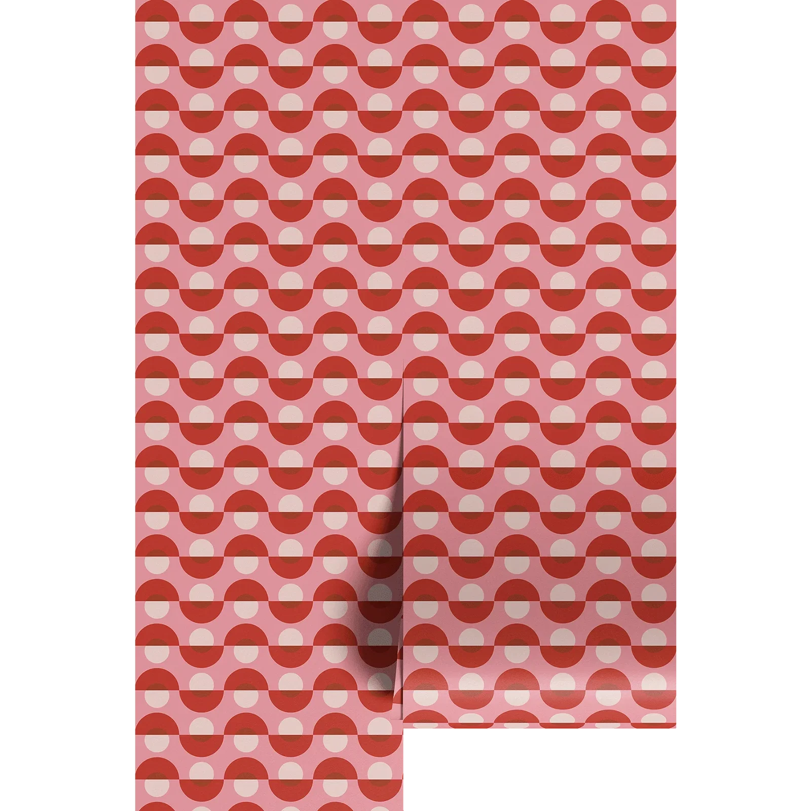 Image of Retro Red and Pink Geometric Pattern