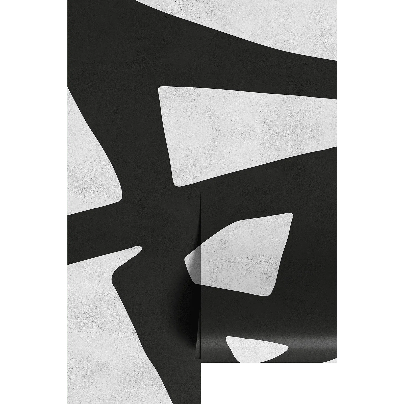 Image of Black and White Abstract Lined Wall Mural