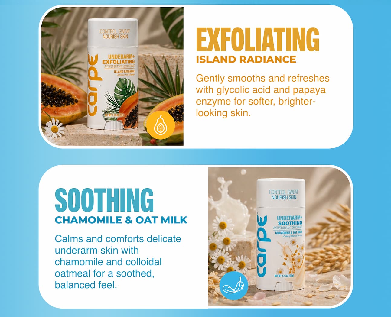 Exfoliating and Soothing formula 