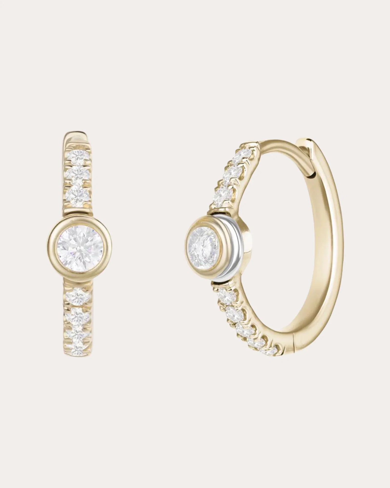 Diamond Pavé Orbit Huggie Earrings