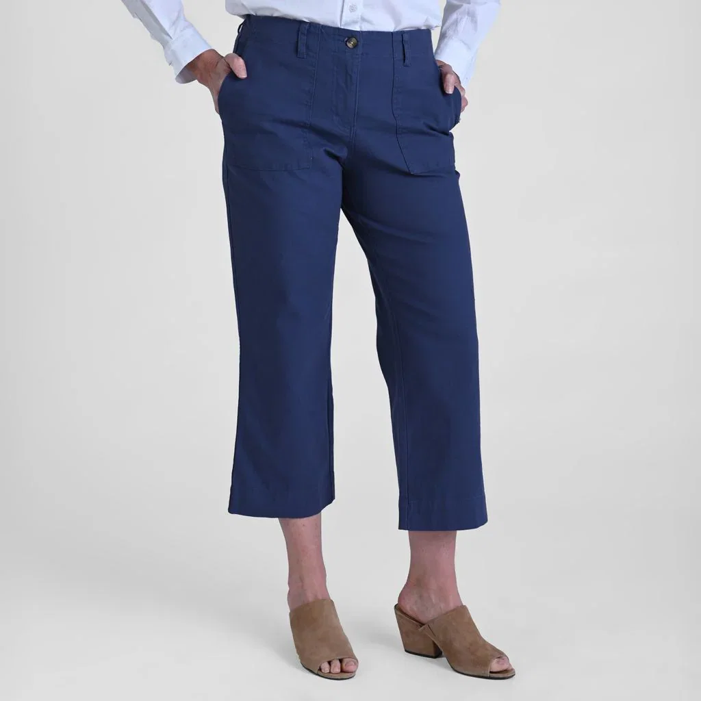 Image of Christopher & Banks Relaxed Fit Wide Leg Crop Pant