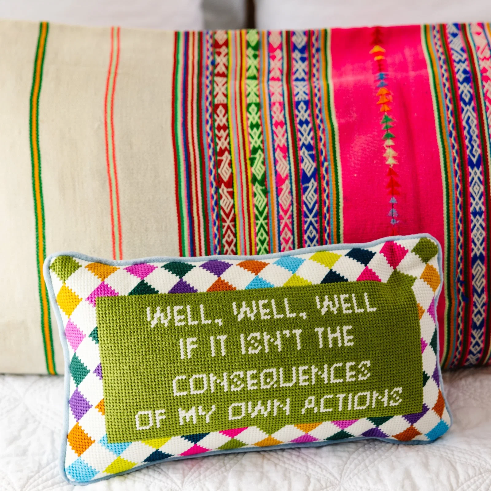 Image of Well Well Well Needlepoint Pillow