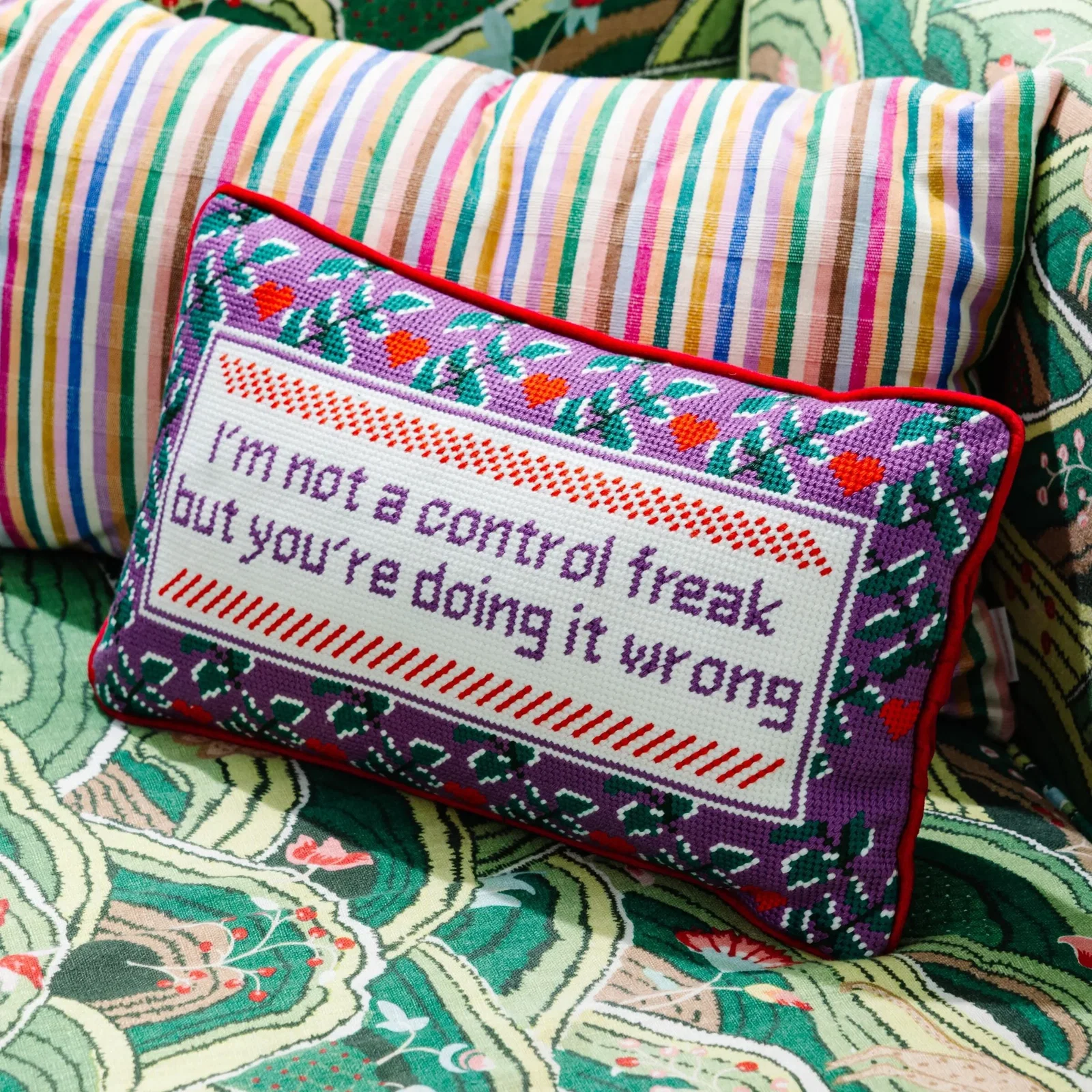 Image of Control Freak Needlepoint Pillow