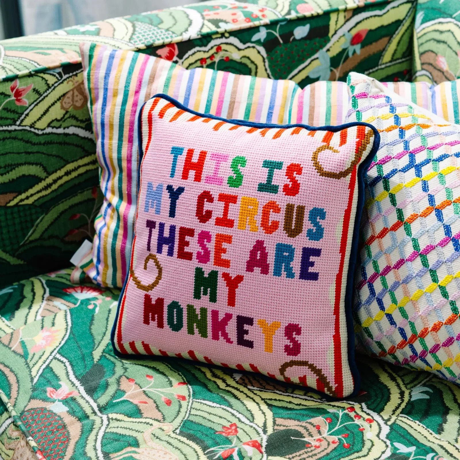 Image of My Circus Needlepoint Pillow