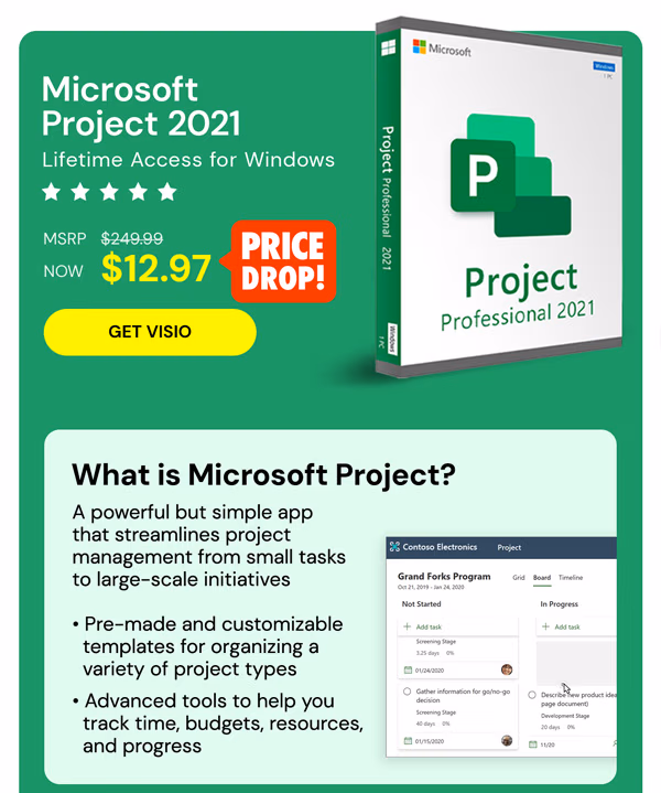 Microsoft Project 2021 Professional: Lifetime License for Windows