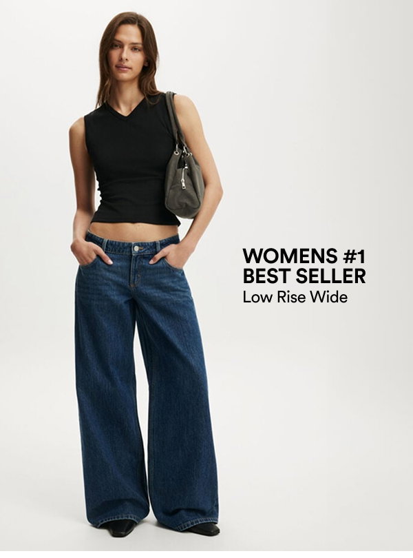 Womens #1 Best Seller Low Rise Wide jeans