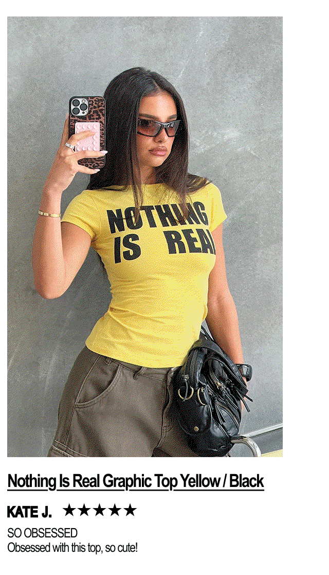 Nothing Is Real Graphic Top Yellow / Black