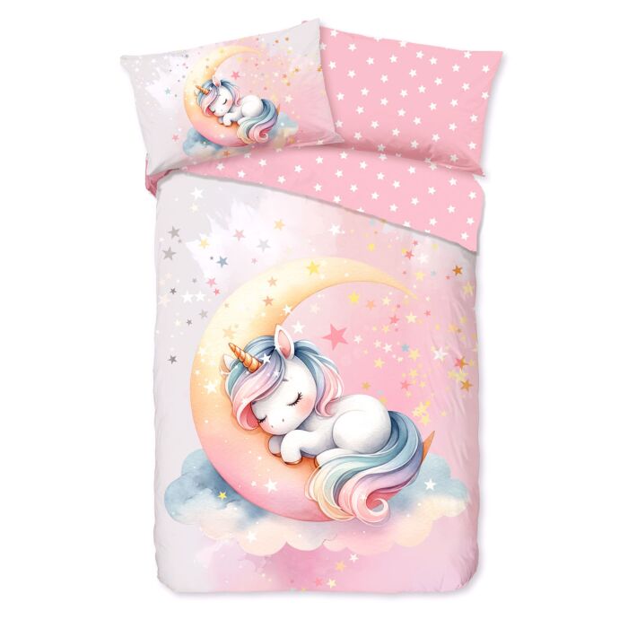 Bettwäsche mit verträumtem Einhorn-Design , mehrfarbig