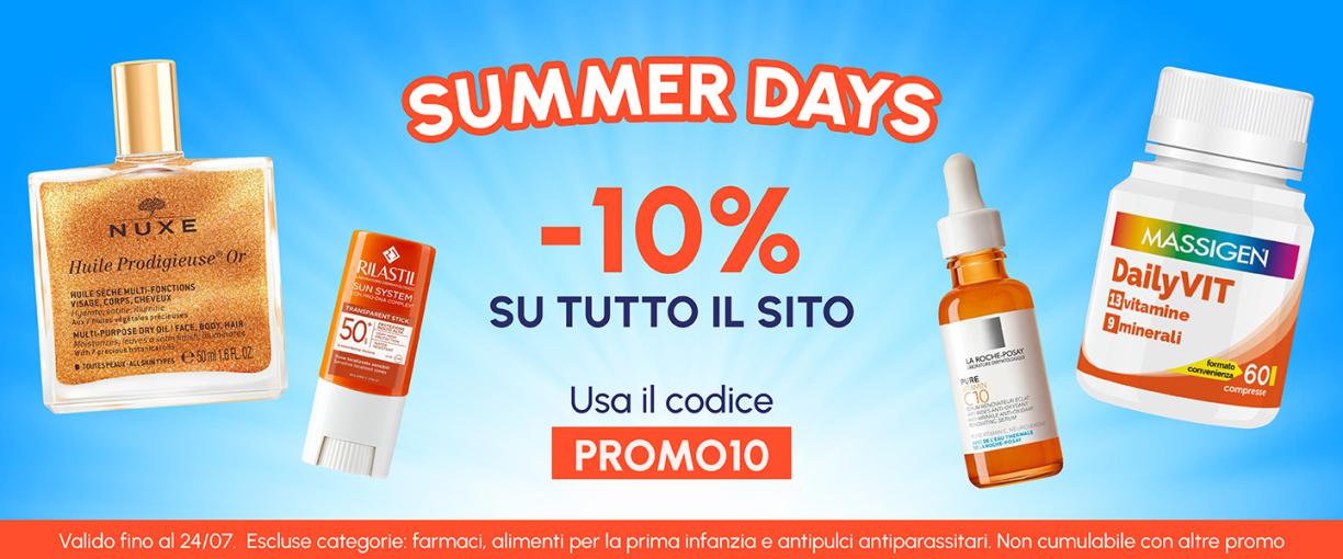 Promo 10% su tutto il sito