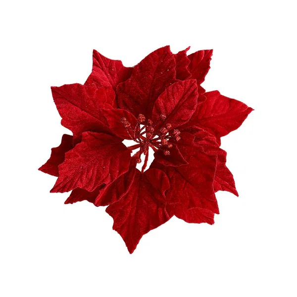 14Pcs Christmas Tree Flowers Set Xmas Garland Wreath Ornaments Red