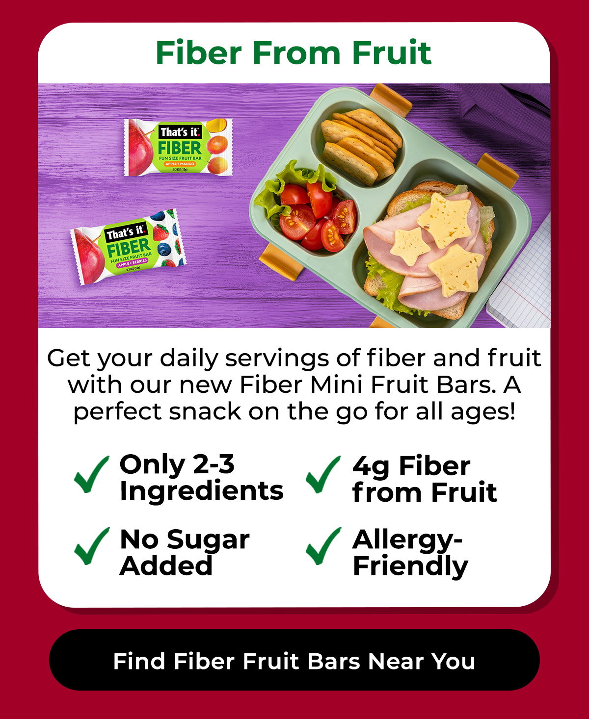 NEW Fiber Fun Size Fruit Bars
