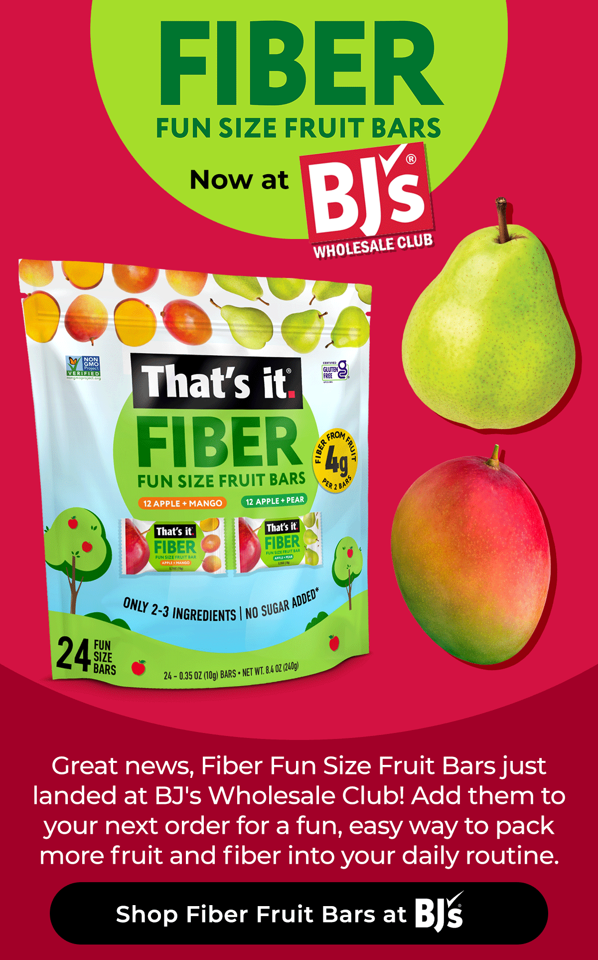 Fiber Fun Size Fruit Bars Now at Bj's Wholesale Club