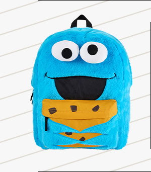 Cookie Monster Furry Backpack - Sesame Street