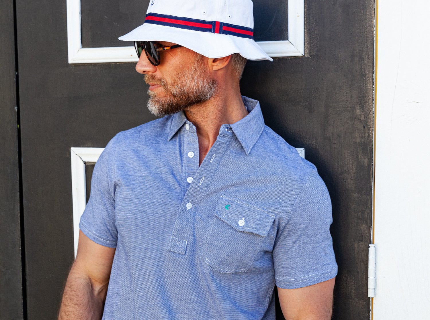 Image of Classic Players Shirt - Navy Microstripe
