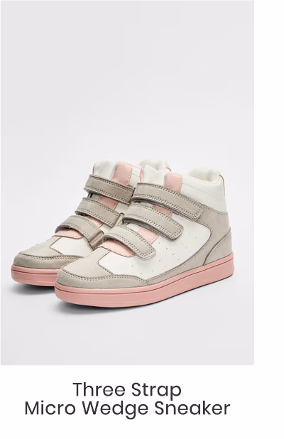 Three Strap Micro Wedge Sneaker