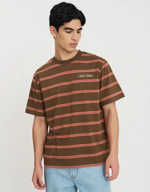 West Coast Striped Relaxed Fit T Shirt