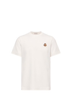 Double Leather Logo Cotton T-Shirt