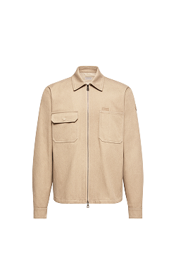 Leather Logo Cotton Shirt Jacket