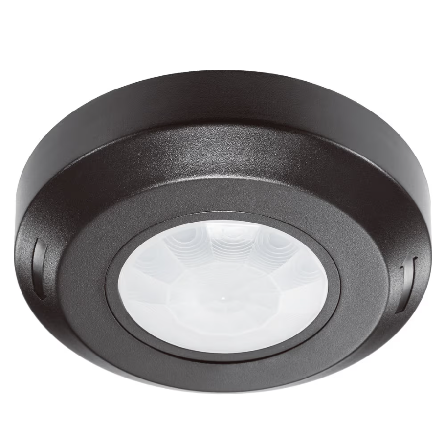 PIR motion sensor with twilight switch - 360° - Surface mounted - 8 meter range - Max 200 Watts - IP20 for indoor use - Black