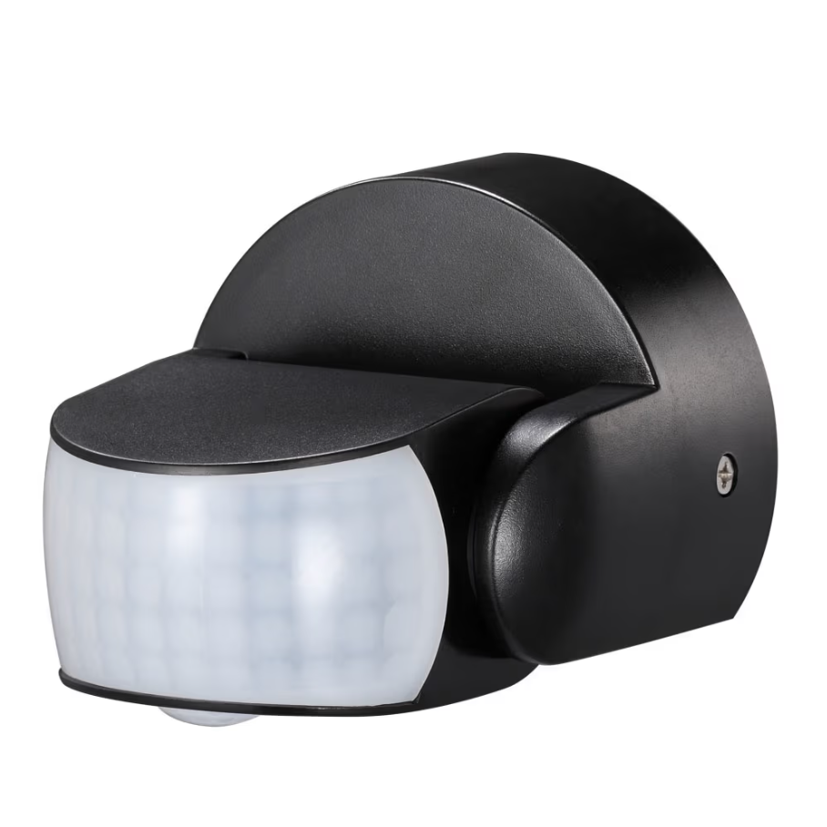 PIR motion sensor with twilight switch - 180° - Surface mounted - 12 meter range - Max 600 Watts - IP65 waterproof - Black