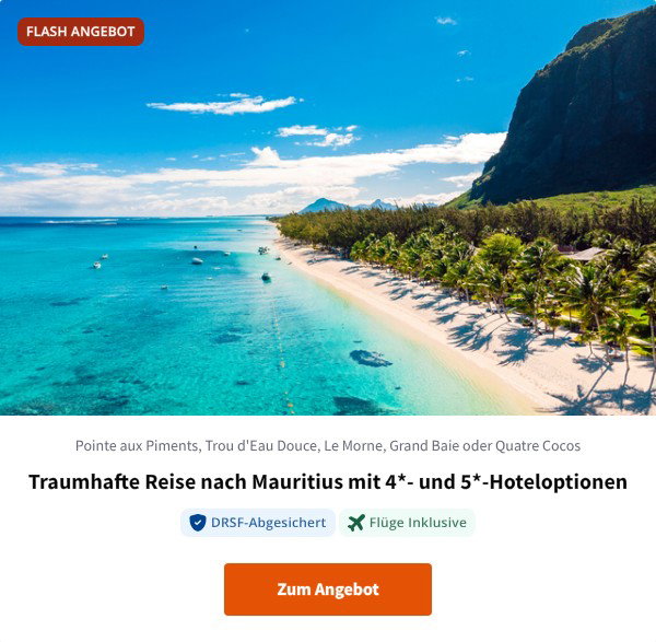 Traumhafte Reise nach Mauritius mit 4*- und 5*-Hoteloptionen