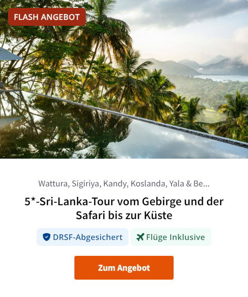 5*-Sri-Lanka-Tour vom Gebirge und der Safari bis zur Küste