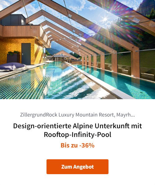 Design-orientierte Alpine Unterkunft mit Rooftop-Infinity-Pool