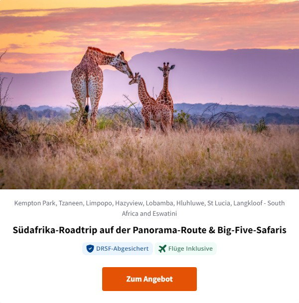 Selbstfahrer-Reise durch Südafrika entlang der Panorama Route mit Safari