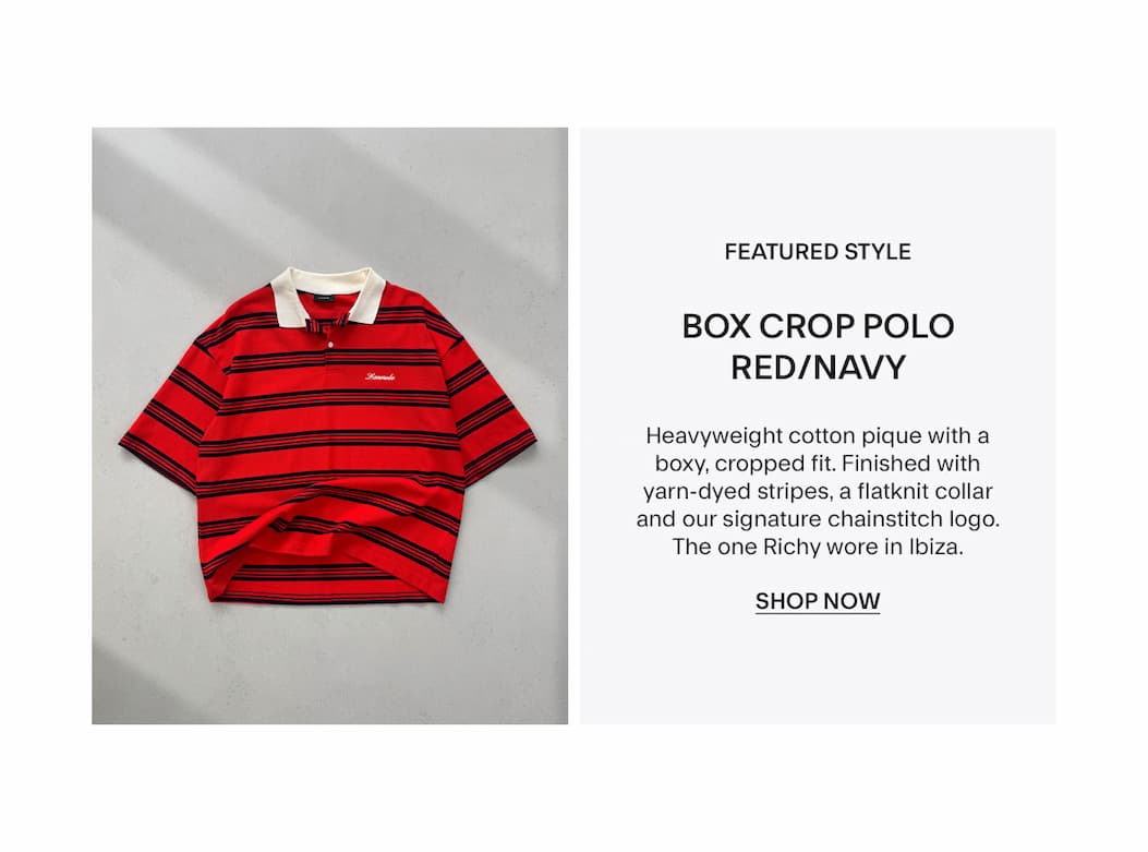 Box Crop Polo Red Navy - Shop Now