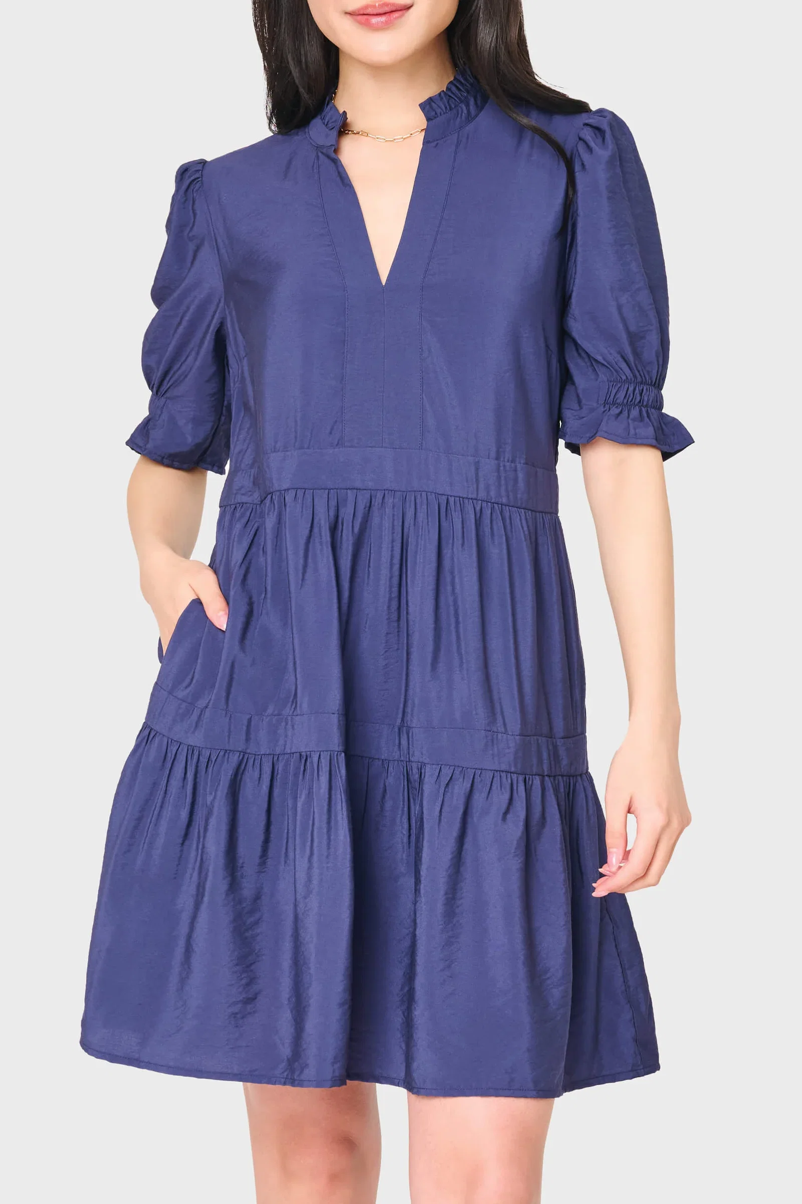 Image of Puff Elbow Sleeve Decked Out Day Dress