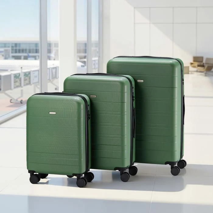 Green luggage set