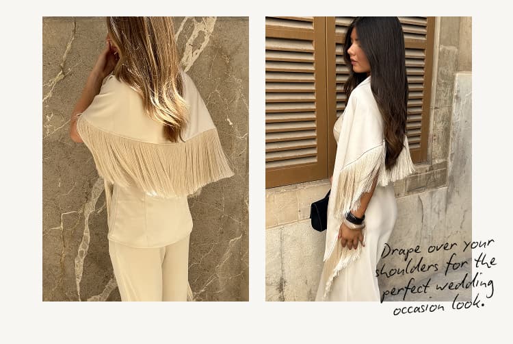 Drape over your shoulders for the perfect wedding occasion look