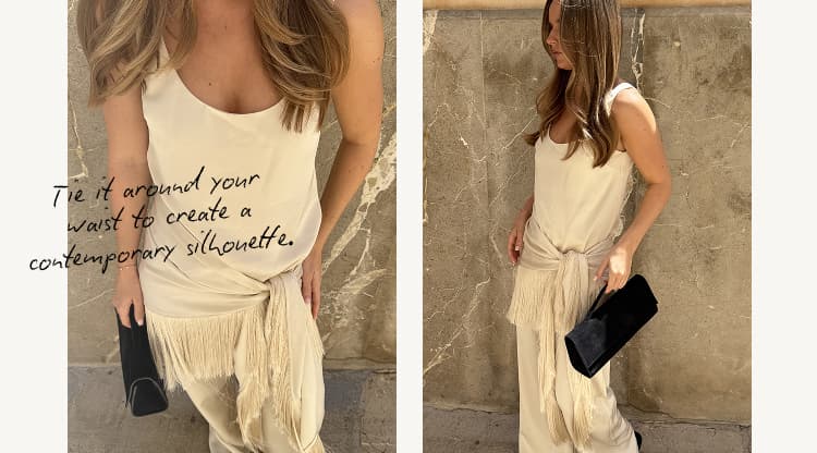 Tie it around your waist to create a contemporary silhouette