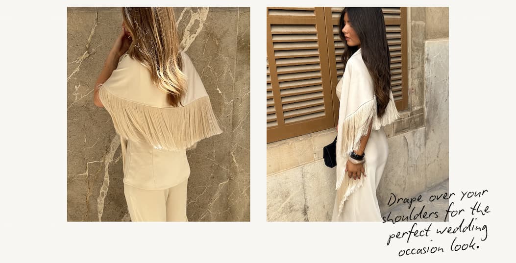 Drape over your shoulders for the perfect wedding occasion look