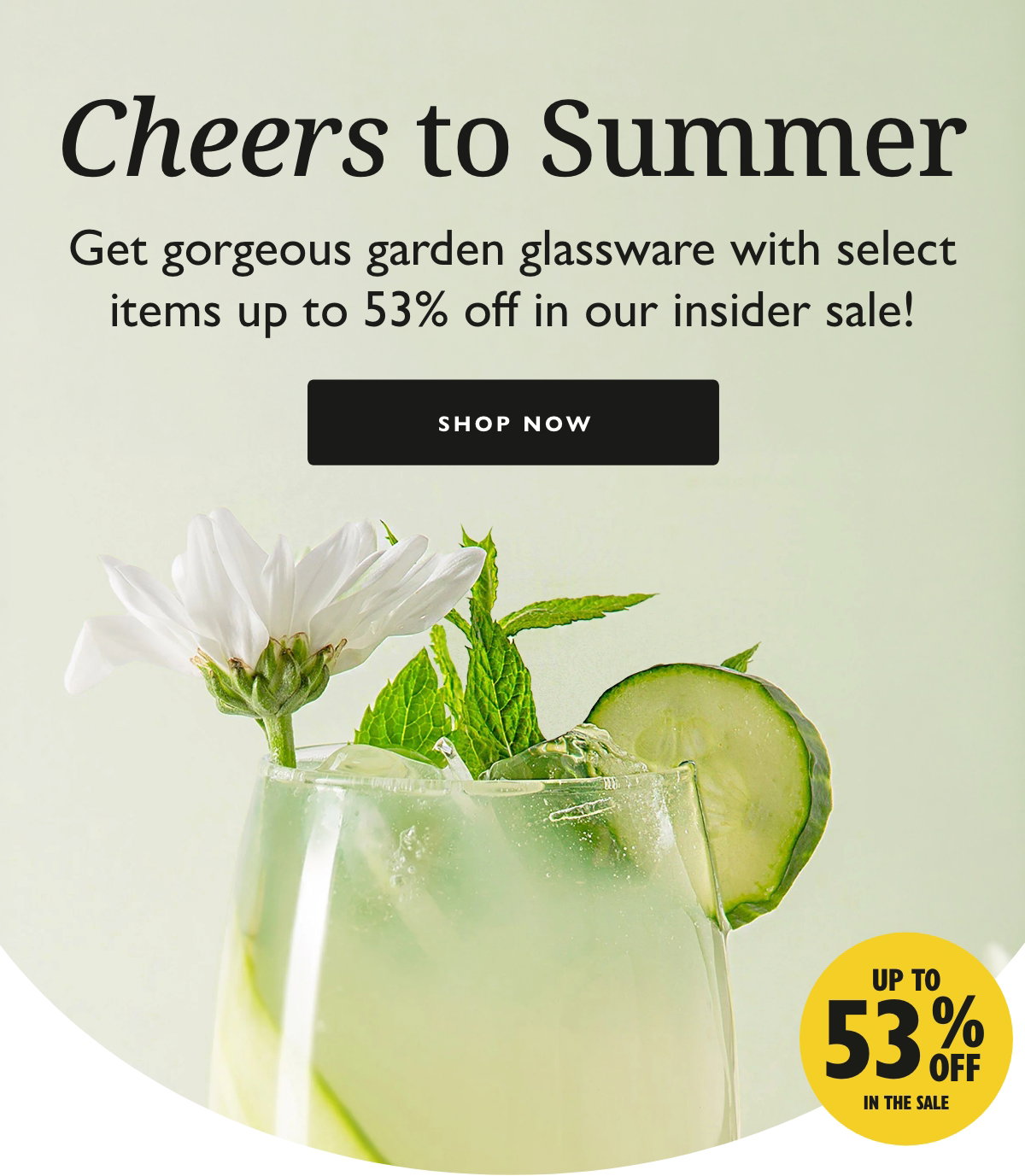 Get gorgeous garden glassware with select items up to 53% off in our insider sale!