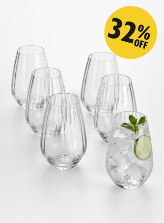620ml Kensington Optic Crystal Highball Glasses - Pack of 6