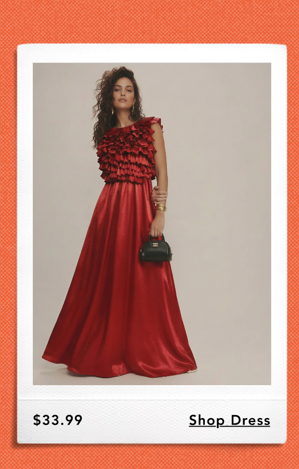 Ruffled Top Satin Maxi Dress