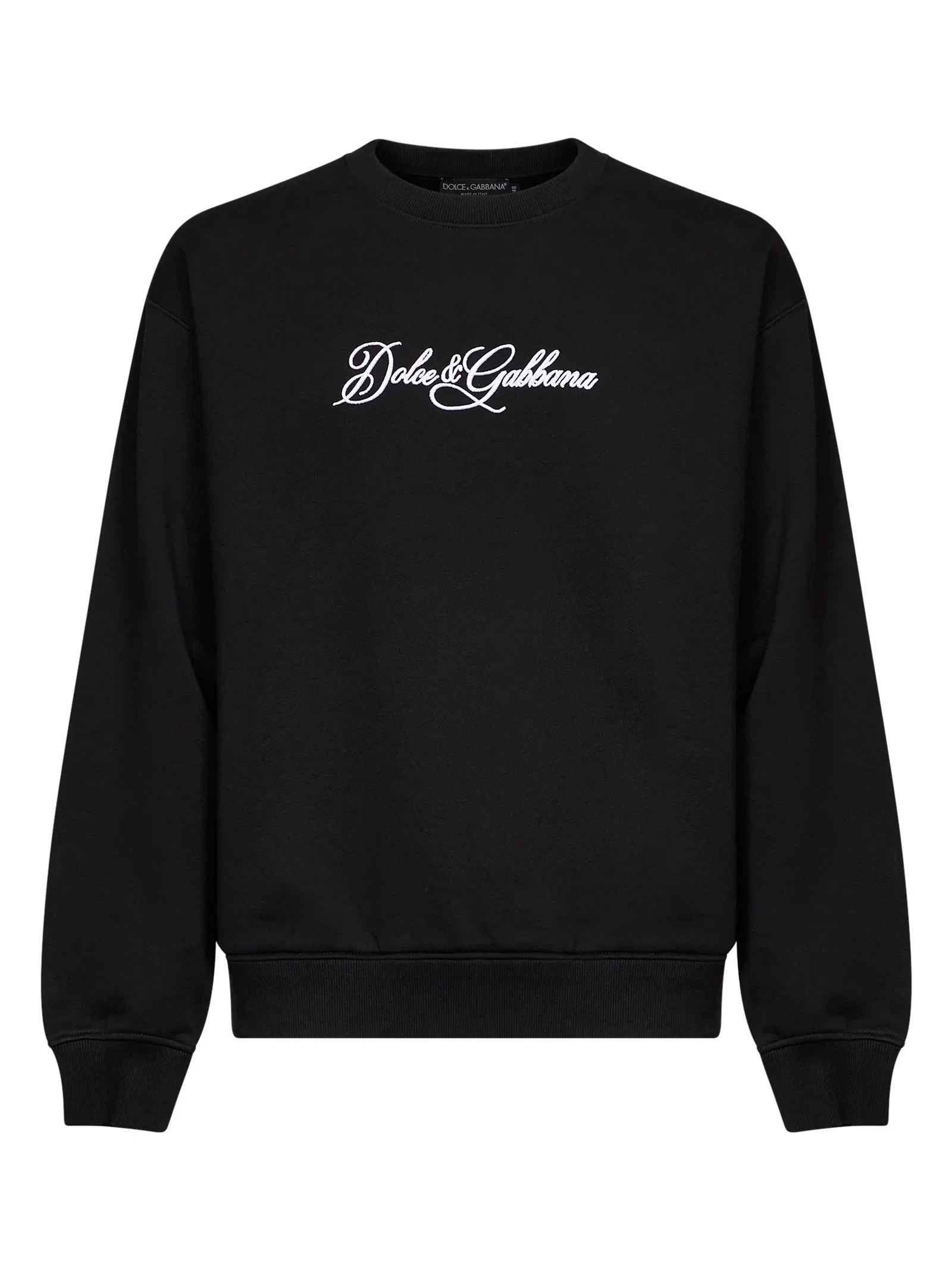 Image of Black cotton embroidered crewneck sweatshirt