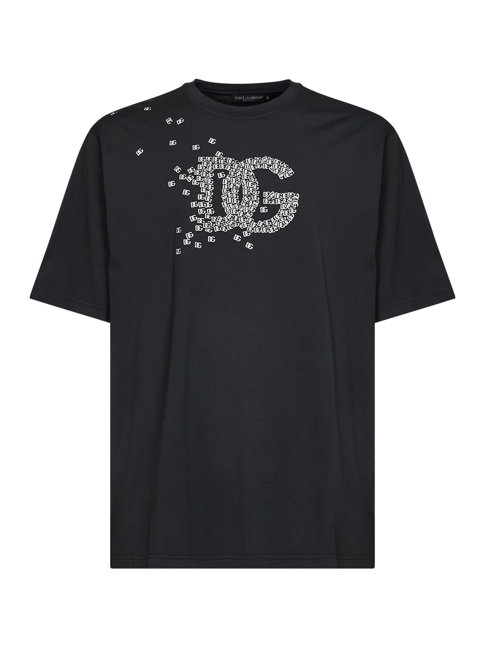 Image of Black cotton logo-printed T-shirt