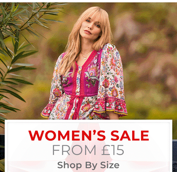 Women's Sale From £15 Shop By Size