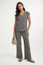 Spot Jersey V Neck Button Shoulder Tank Top