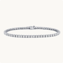 1.50ctw. 4-Prong Square Link Diamond Tennis Bracelet in 14K White Gold J-K I2-I3