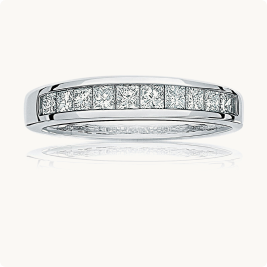 Diamond 1/2ctw. Channel Set & 14k White Gold Anniversary Ring