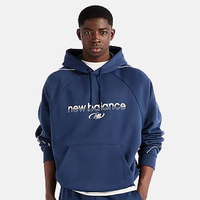 TRACKSIDE FLEECE HOODIE NAVY