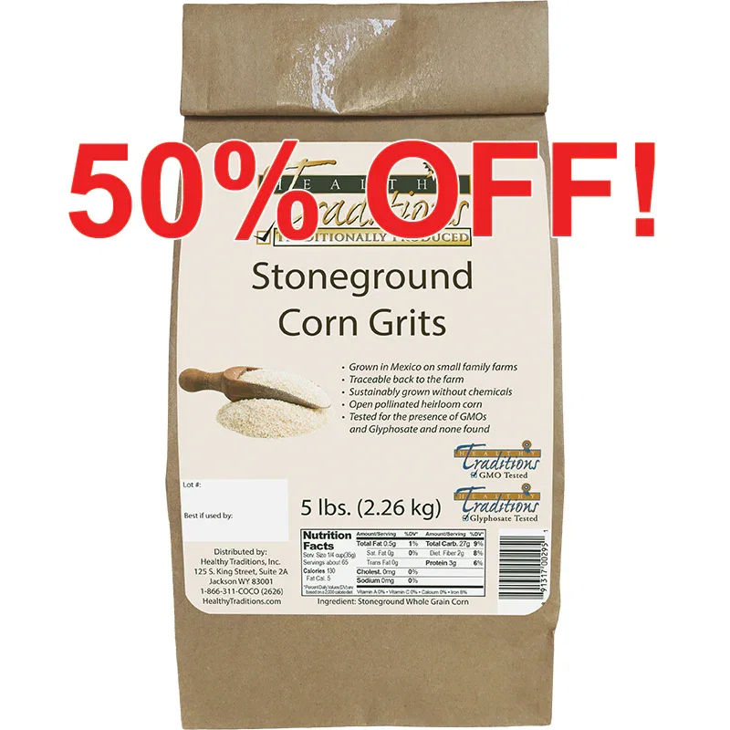 Image of GMO-tested Cónico Cremoso Corn Grits – 5 lb. Bag