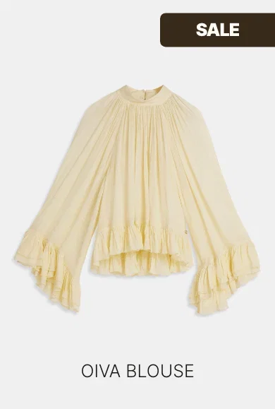 JV-OIVA oversized top met ruffle details - butter yellow