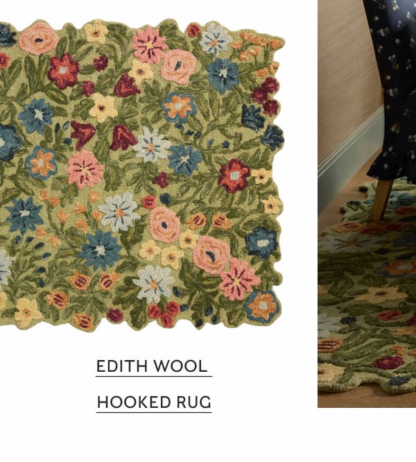 edith wool hooked rug