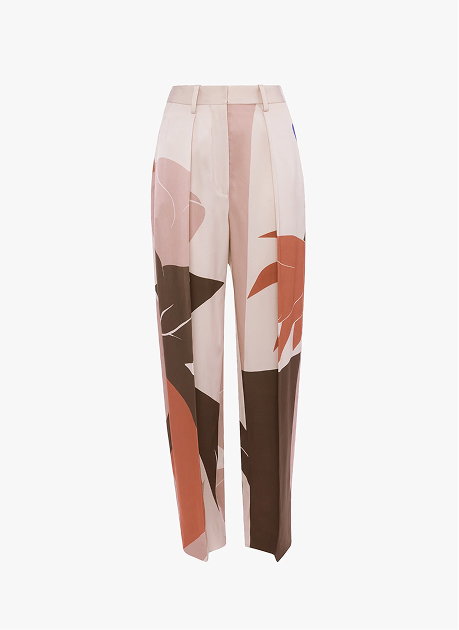 Cecilia Trouser In Abstract Earth Print
