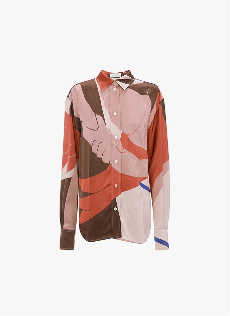 Remi Shirt In Abstract Earth Print