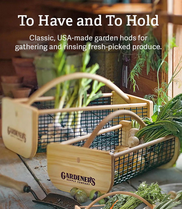 To Have and To Hold | Classic, USA-made garden hods for gathering and rinsing fresh-picked produce.